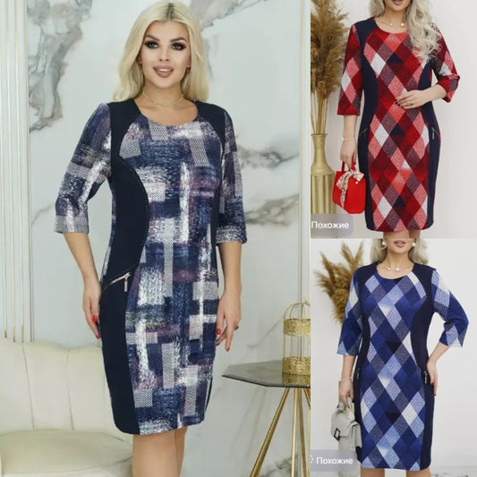 🎁【Kupite 1, dobite 1 bezplačno】 【S-5XL】👗Nová modna karirasta obleka 2024, elegantna in preprosta