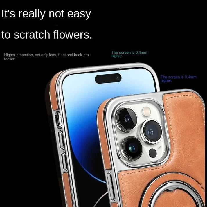 Luxusní kožené pouzdro pro iPhone s neviditelným stojánkem